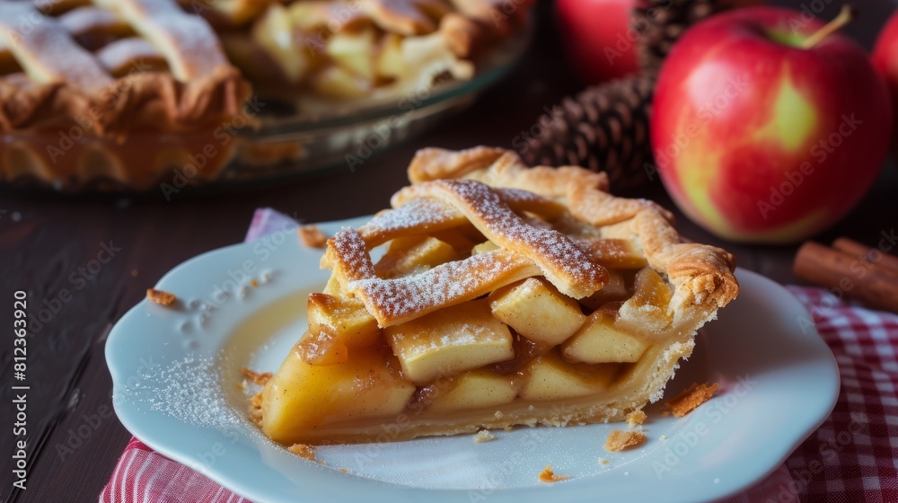 Tasty Autumn Delights: Apple Pie and Cranberries in Stunning Tasty Autumn Delights: Apple Pie and Cranberries in Stunning