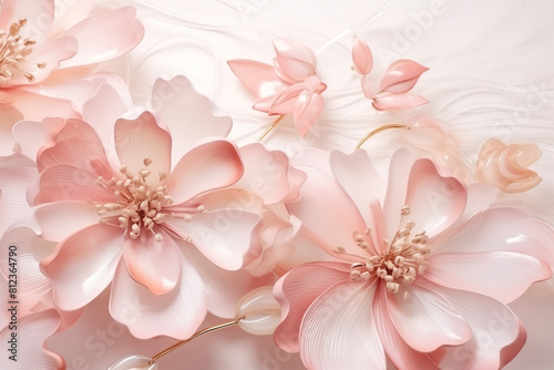 Flowers in the style of watercolor art. Luxurious floral elements, botanical background or wallpaper design, prints and invitations, postcards. Beautiful delicate flowers 3D illustration