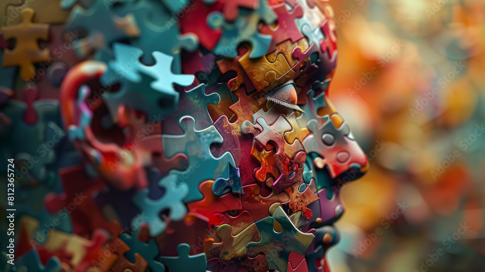 Naklejka premium generative AI to evoke depth and complexity, symbolizing the intricate workings of the human mind. Ensure space for textual exploration.