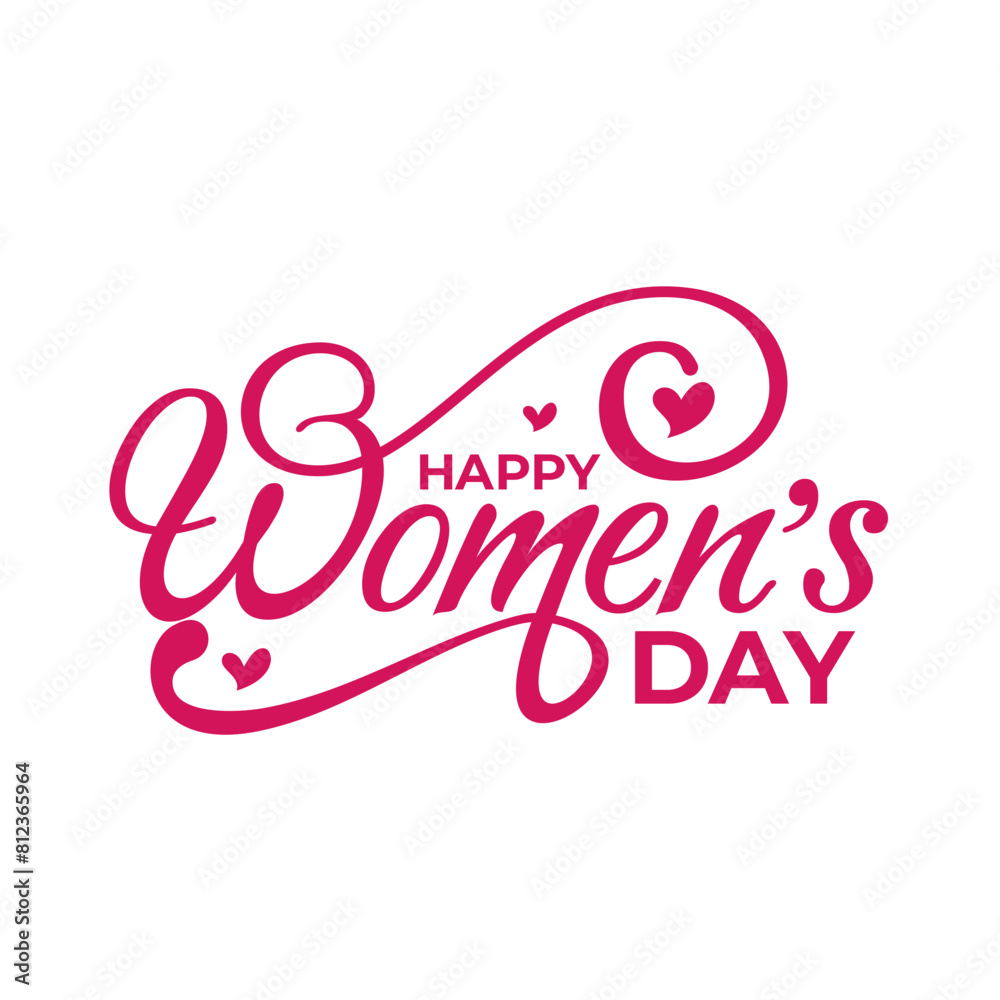 Greeting text of happy womens day lettering design