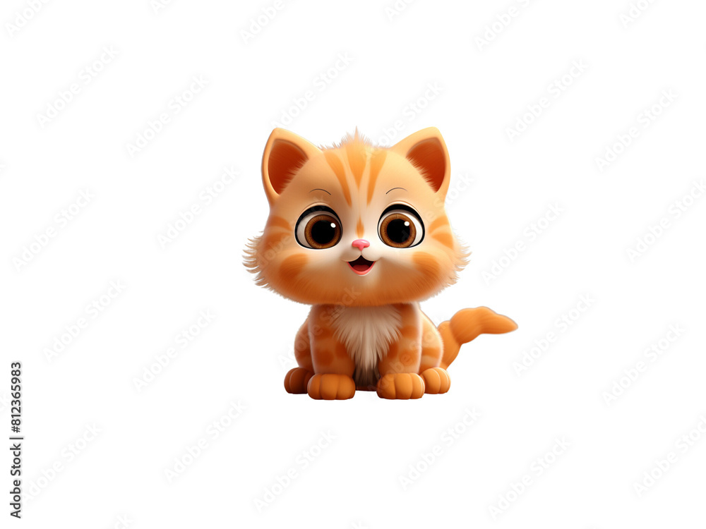 3D Cartoon Cute Orange Cat Generative AI 3D Cartoon Cute Orange Cat Generative AI