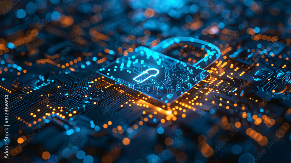 Fototapeta premium Protect your data with our state-of-the-art security system. We use the latest technology to keep your information safe.