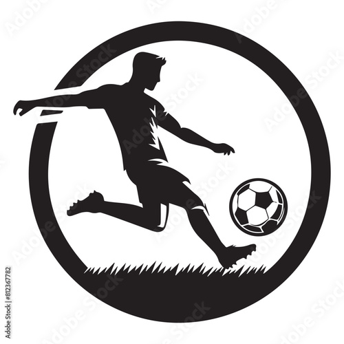 Football player silhouette vector flat illustration.