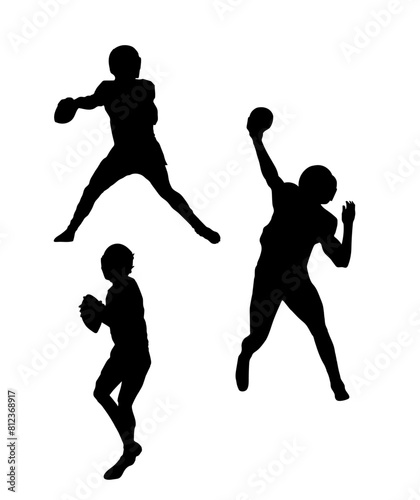 Man Playing American Football silhouette vector