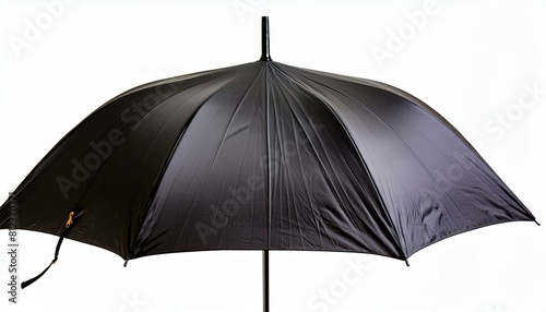 Open a black umbrella isolated on a transparent or white background