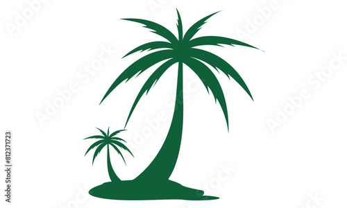 Tree Icon Set Vector of plant silhouette Design.