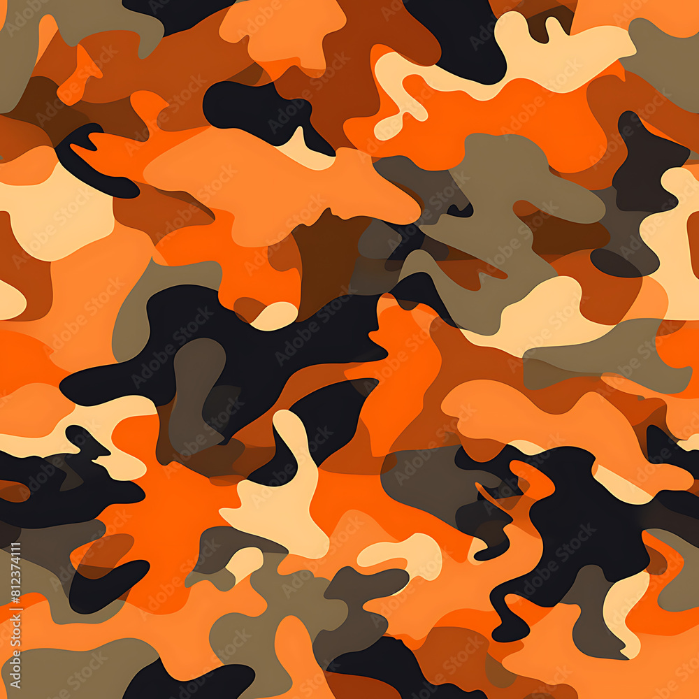 Orange camouflage digital art seamless pattern, the design for apply a variety of graphic works Orange camouflage digital art seamless pattern, the design for apply a variety of graphic works