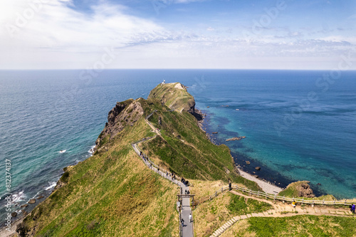Aerial View of Cape Kamui in Hokkaido, Japan