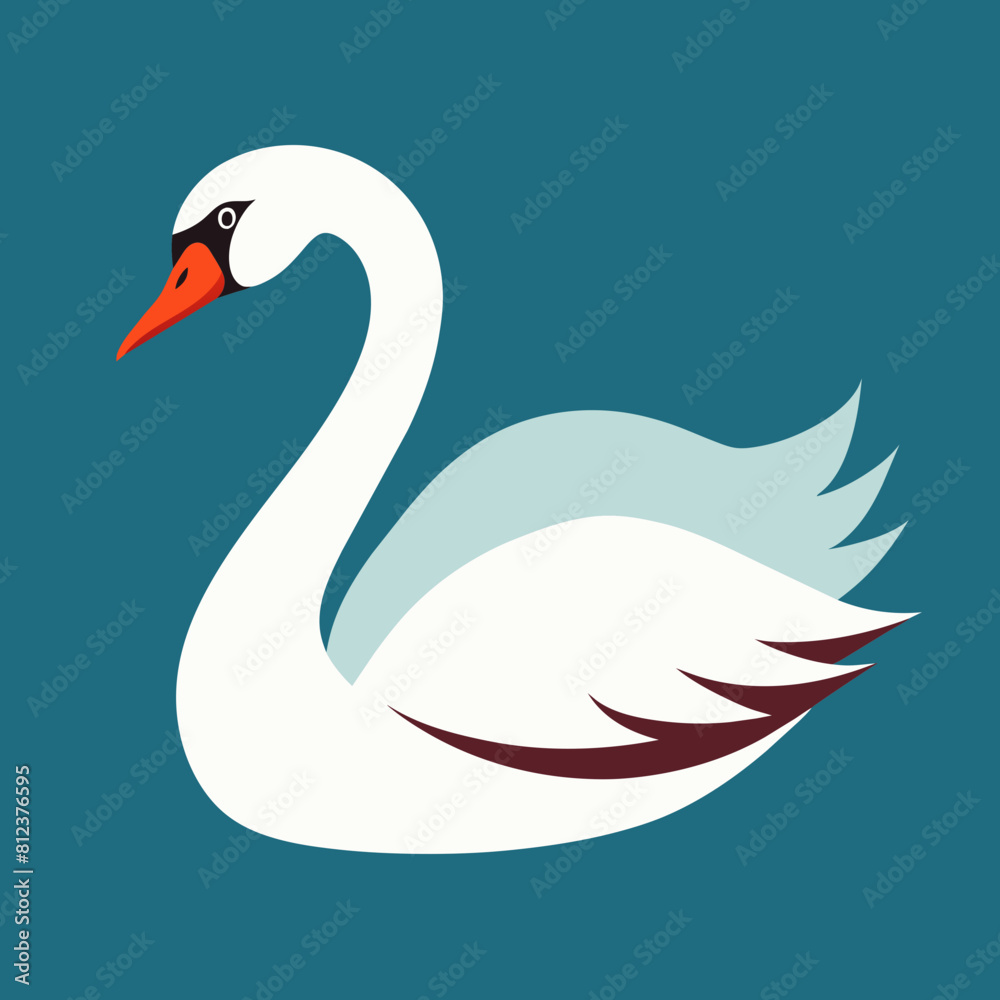 Fototapeta premium Swan vector art silhouette illustration icon