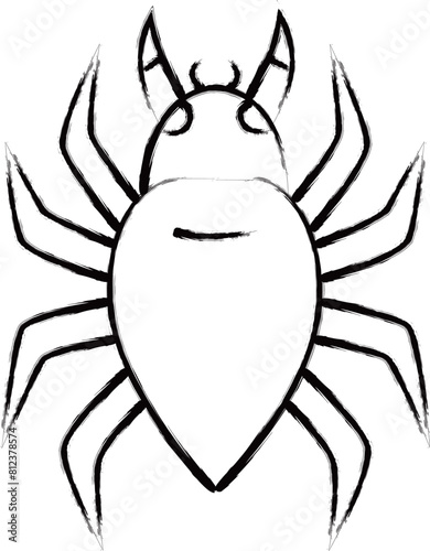 筆書きミニ昆虫イラストアイコン　ダニ