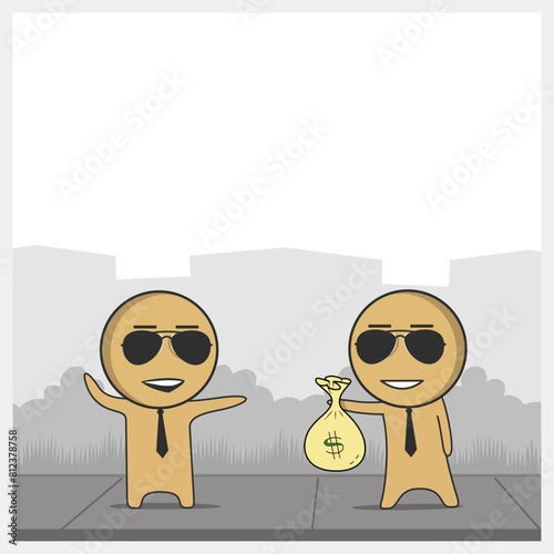 Two rich people with money