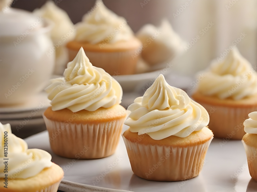 Cupcakes with cream Cupcakes with cream