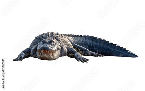 American alligator (Alligator mississippiensis) isolated from my original photo on a transparent background. Transparent PNG asset. photo