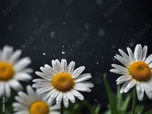High-Speed Photography Revealing the Graceful Interaction Between Rain and Daisies.