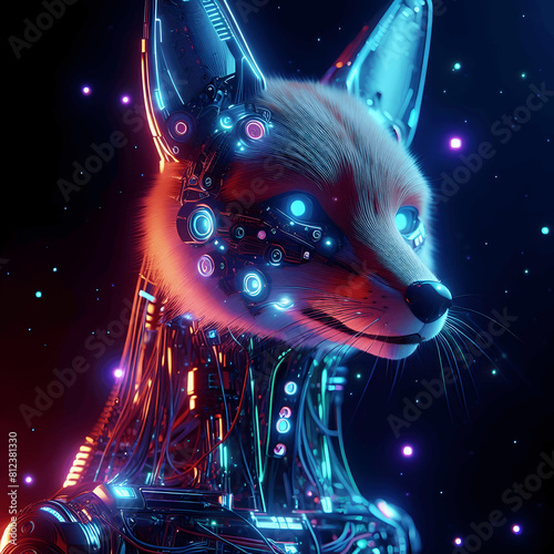 Futuristic Android Fox: Cutting-Edge Design and Technology in a Digital Wonderland, Crafting with AI Tools