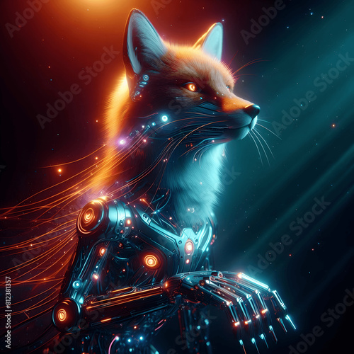 Futuristic Android Fox: Cutting-Edge Design and Technology in a Digital Wonderland, Crafting with AI Tools