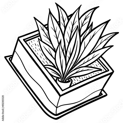 book with flowers vector illustration