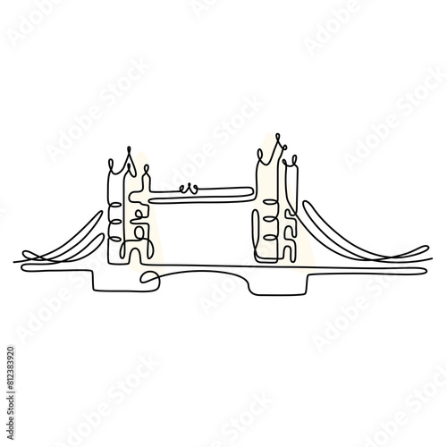 Photography Continuous line art of london bridge
