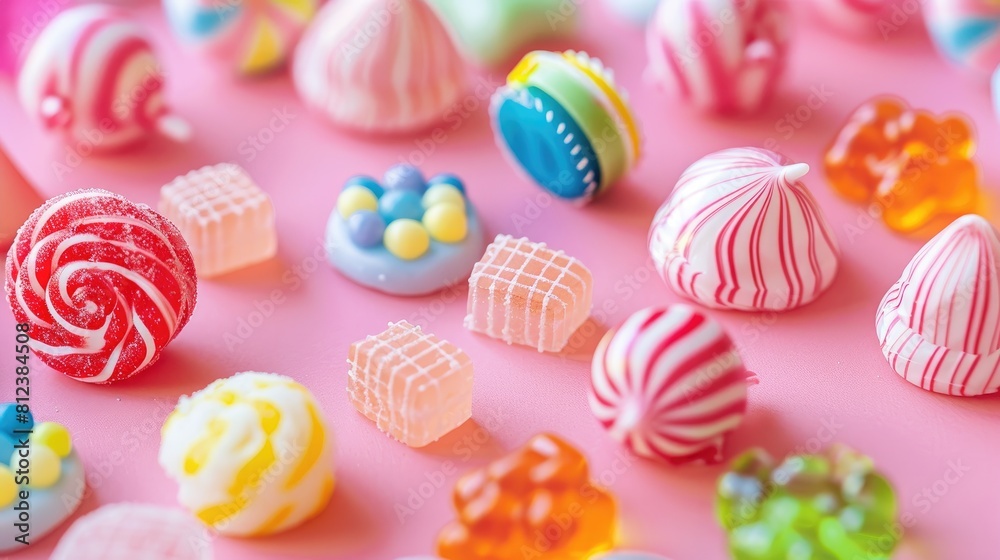 Close up Image of Handmade Candies on a Bright Background Close up Image of Handmade Candies on a Bright Background
