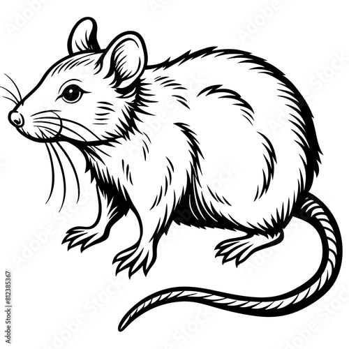 white-rat vector design 