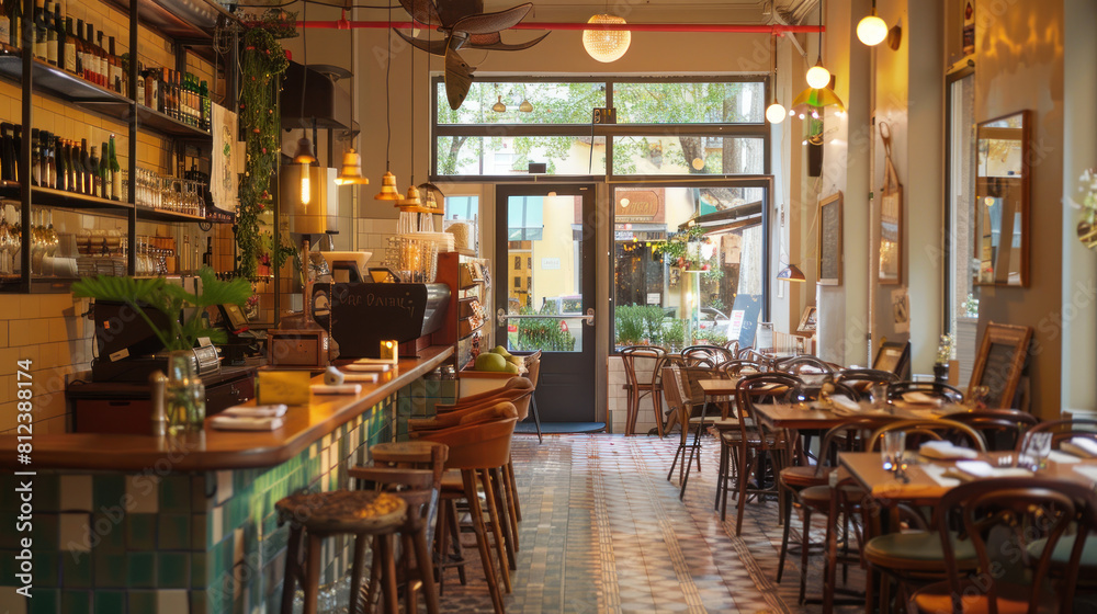 Experience the cozy charm of a cafe and bistro, where aromatic coffee and delicious pastries await. Experience the cozy charm of a cafe and bistro, where aromatic coffee and delicious pastries await.