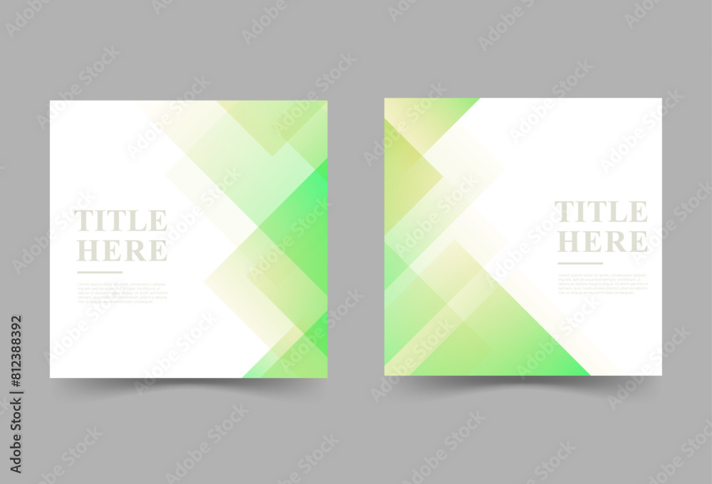 Fototapeta premium Social media post abstract backround, green and yellow gradation. Memphis