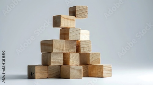 Blocks wood jenga game isolated on white background