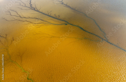 Fototapeta Naklejka Na Ścianę i Meble -  Aerial view of Acigol Lake and natural tree figures, Denizli Turkey.