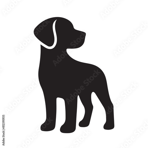 isolated black silhouette of a dog collection, Set of dog silhouette vector. Dogs and puppies in different breed, corgi, golden retriever, poses, sitting, standing, jump
