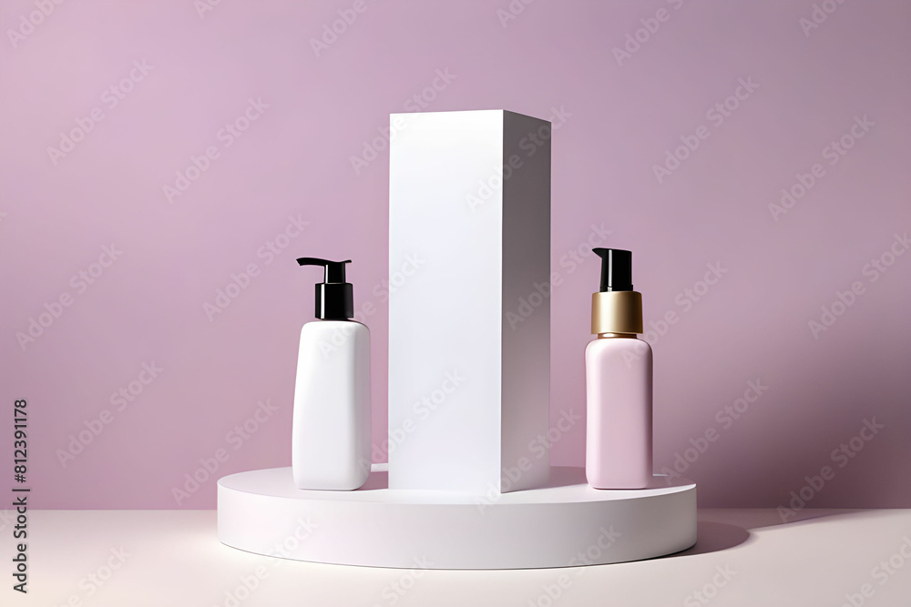 stand to show cosmetic product on podium stand to show cosmetic product on podium