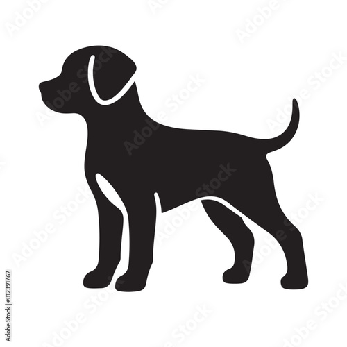 isolated black silhouette of a dog collection, Set of dog silhouette vector. Dogs and puppies in different breed, corgi, golden retriever, poses, sitting, standing, jump