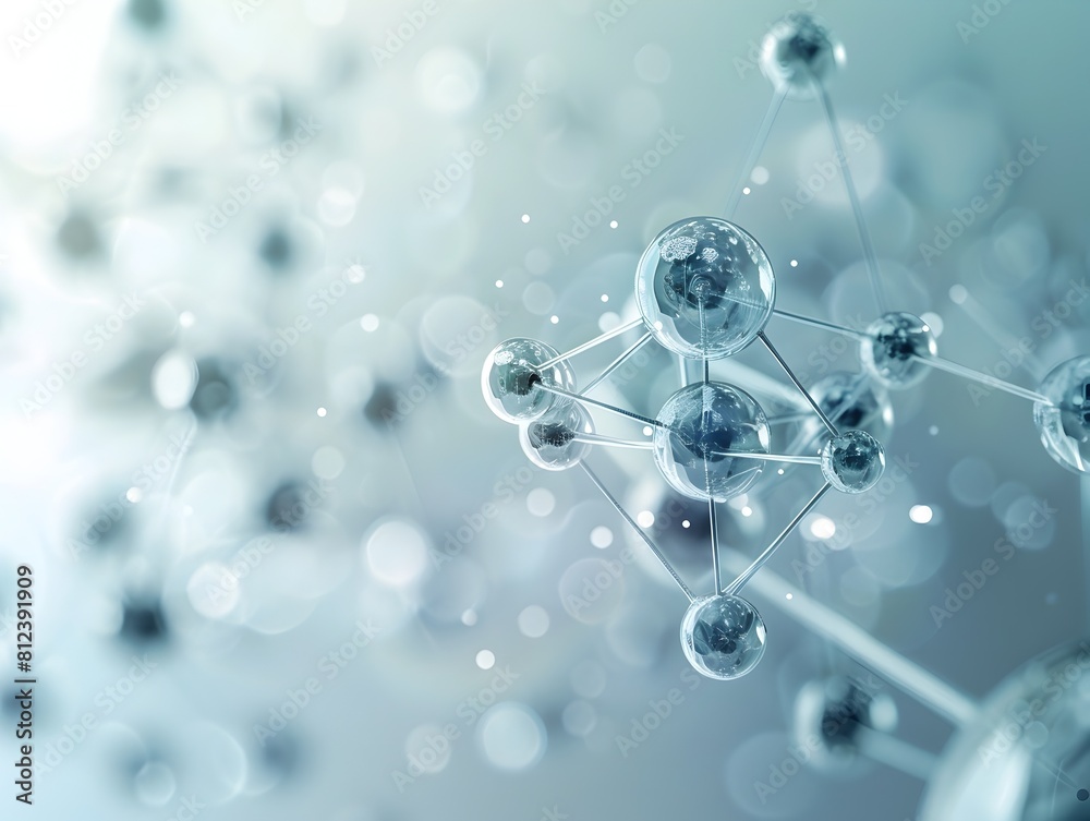 Conceptual Visualization of Interconnected Atoms and Molecules Against a Smooth Gradient Abstract Background for a Sleek Futuristic Design Conceptual Visualization of Interconnected Atoms and Molecules Against a Smooth Gradient Abstract Background for a Sleek Futuristic Design