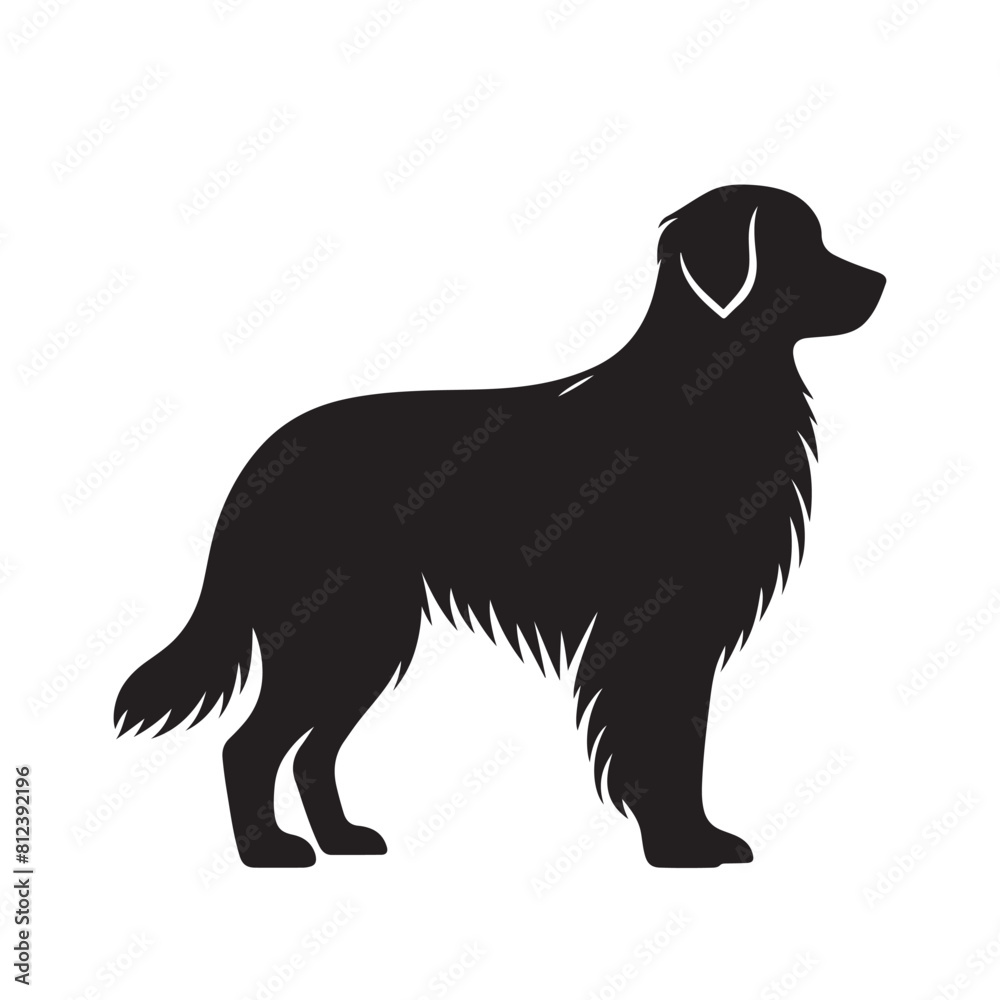 isolated black silhouette of a dog collection, Set of dog silhouette vector. Dogs and puppies in different breed, corgi, golden retriever, poses, sitting, standing, jump