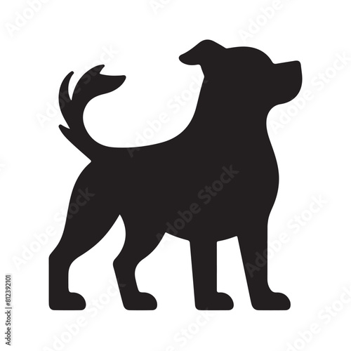 isolated black silhouette of a dog collection  Set of dog silhouette vector. Dogs and puppies in different breed  corgi  golden retriever  poses  sitting  standing  jump