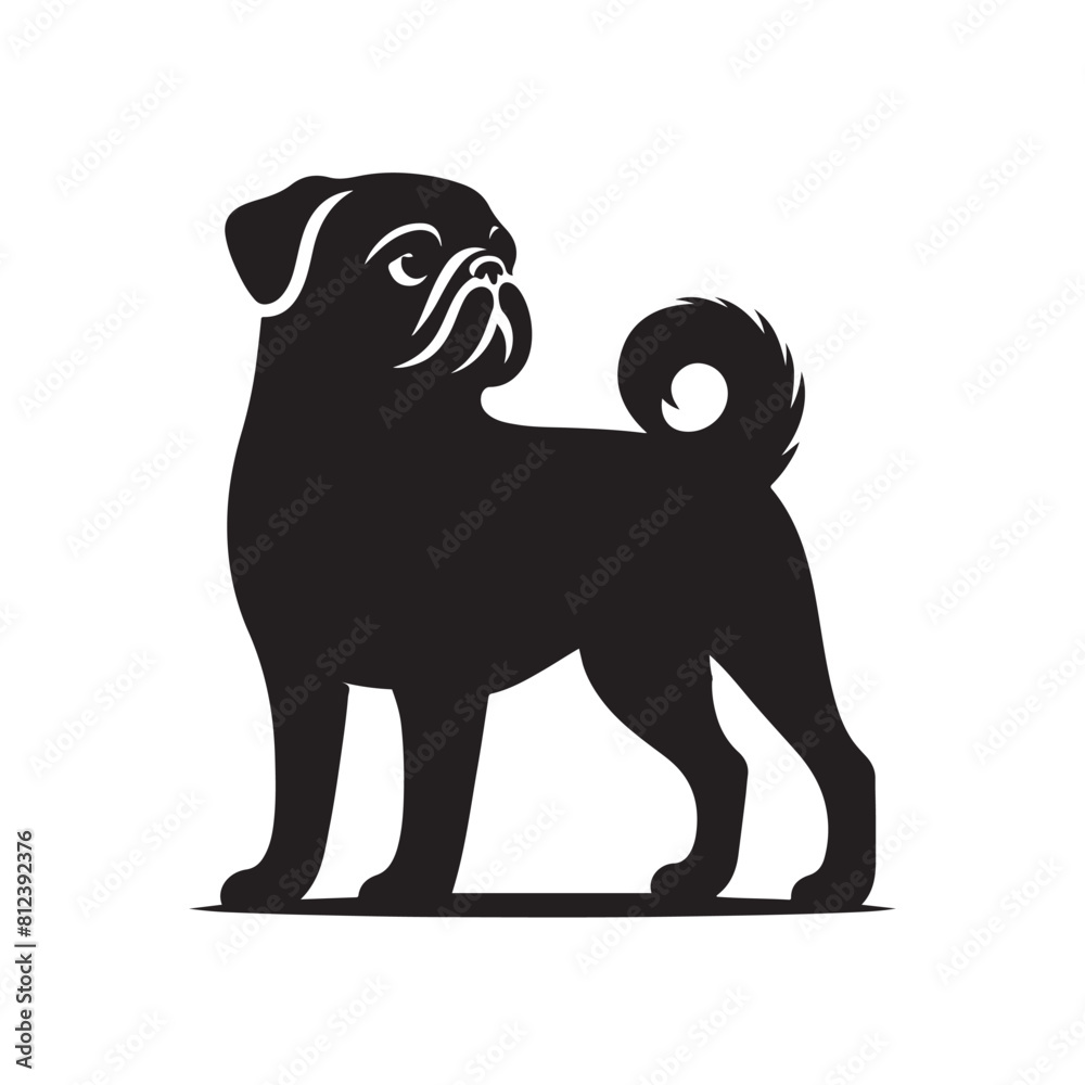 Fototapeta premium isolated black silhouette of a dog collection, Set of dog silhouette vector. Dogs and puppies in different breed, corgi, golden retriever, poses, sitting, standing, jump