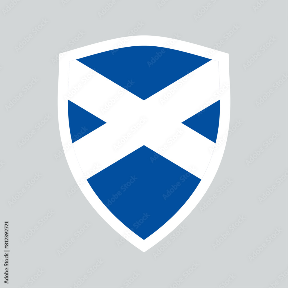 Obraz premium Scotland Flag in Shield Shape Frame