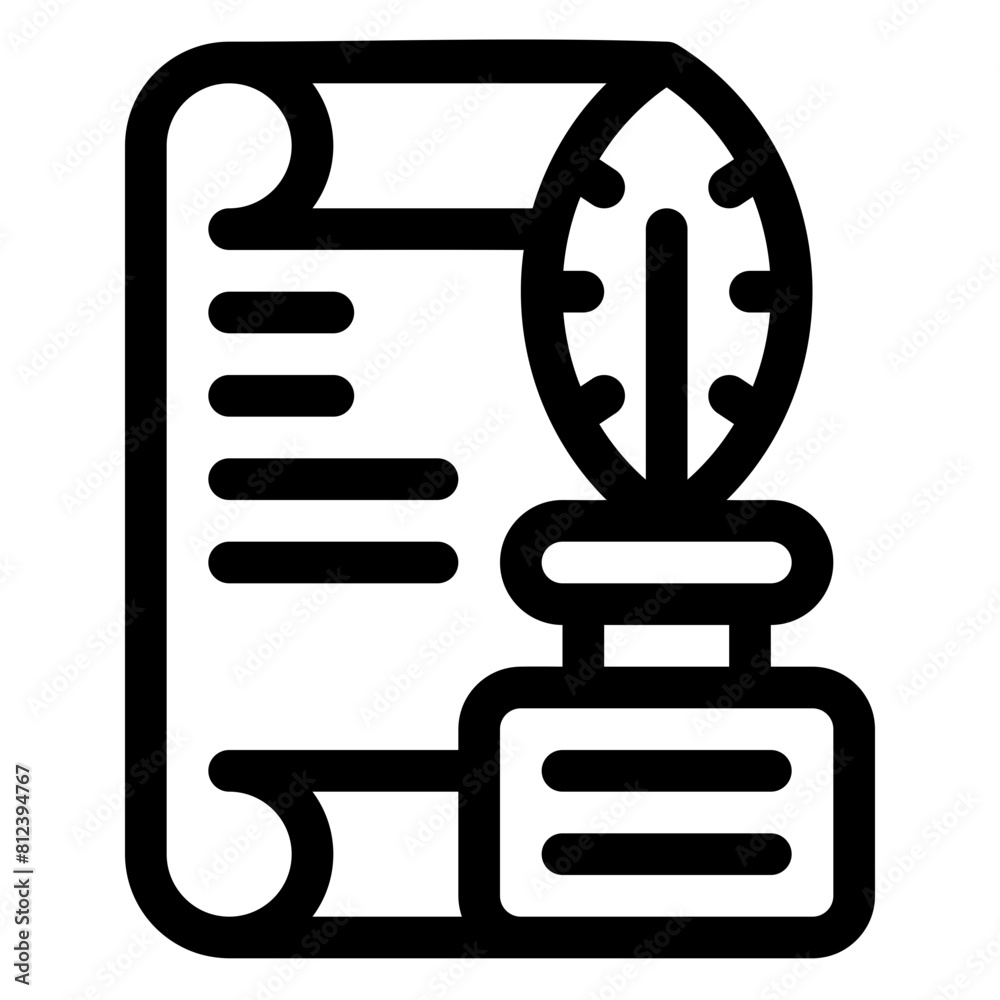 poem poetry writing ink writing outline icon and illustration poem poetry writing ink writing outline icon and illustration