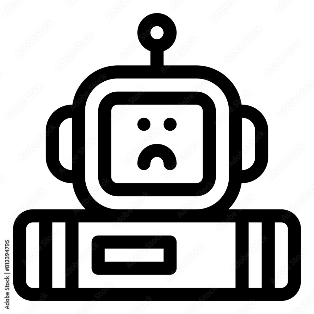 robot story sad outline icon and illustration robot story sad outline icon and illustration