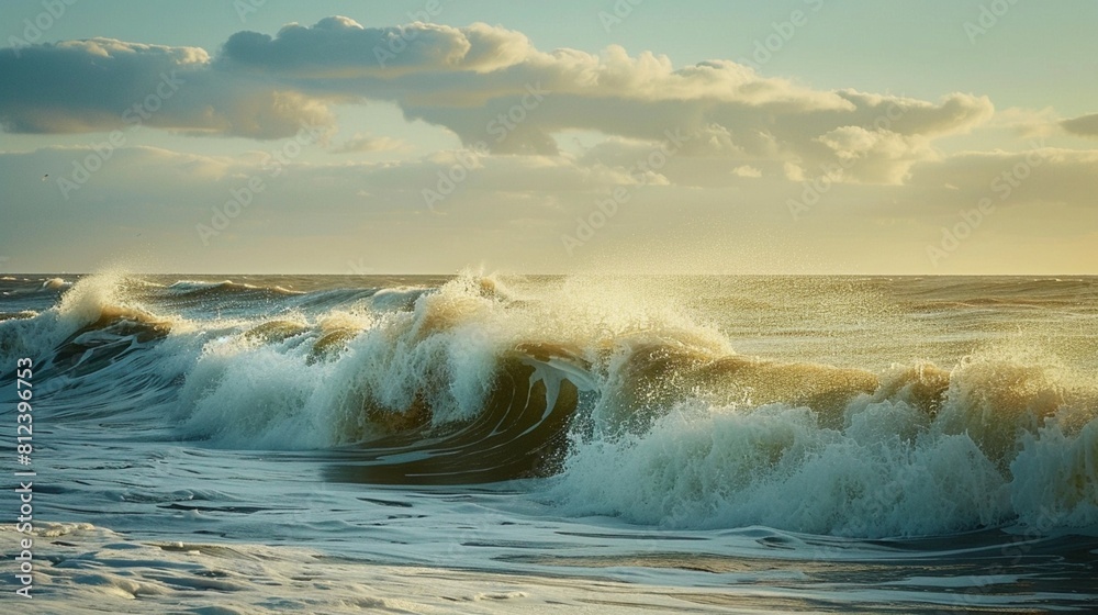 Ocean waves crashing at Assateague Island National Seashore,