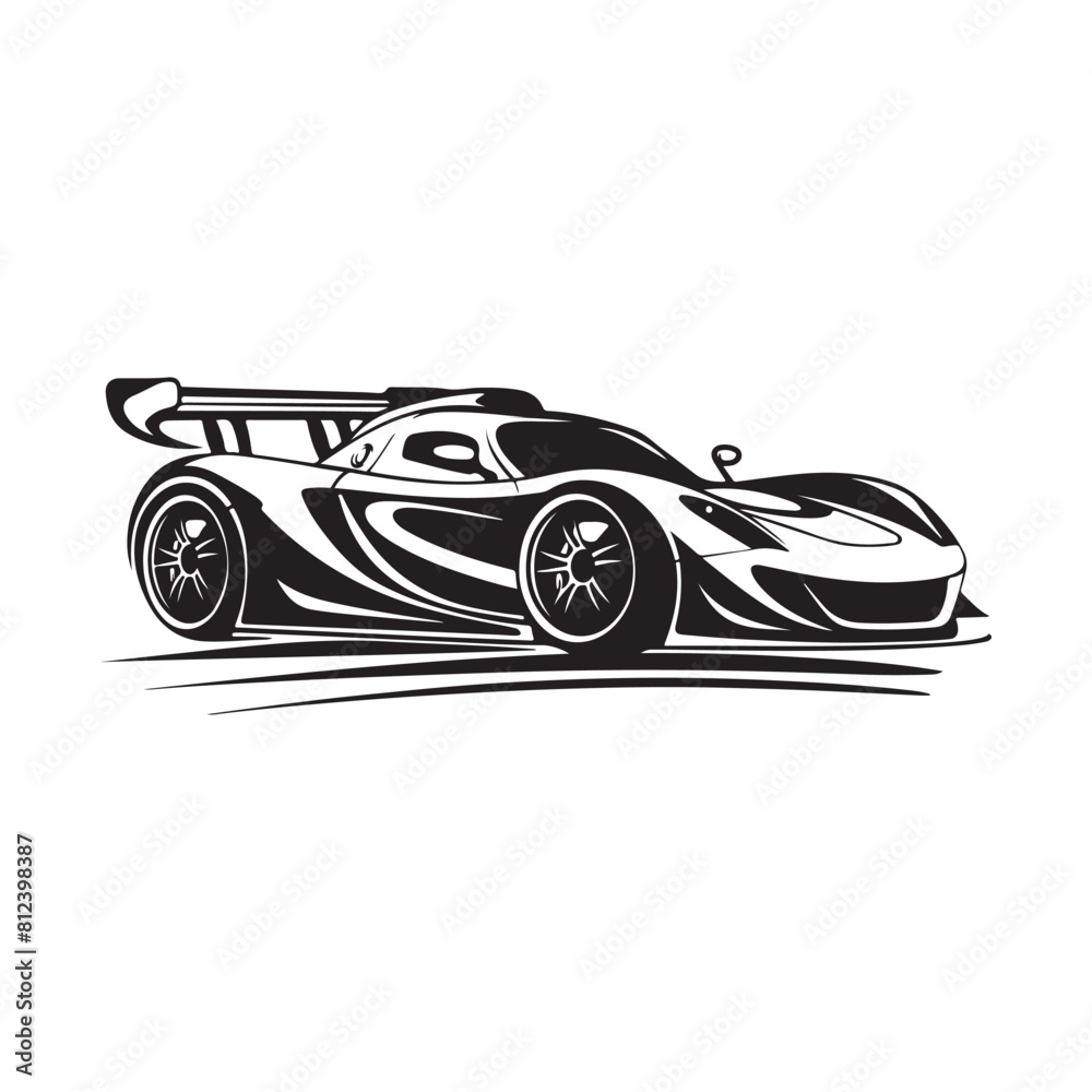 Sport car logo design fast silhouette Vector Image. Car isolated on white