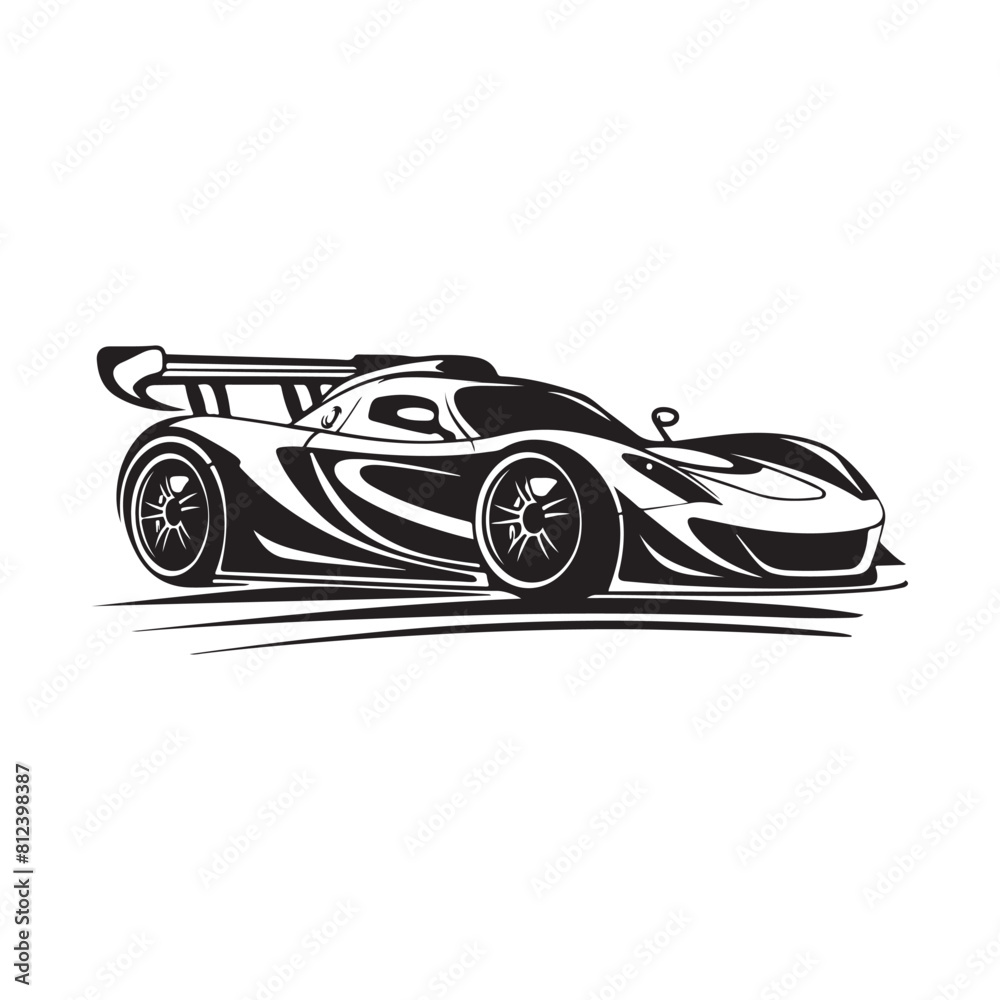 Sport car logo design fast silhouette Vector Image. Car isolated on white Sport car logo design fast silhouette Vector Image. Car isolated on white