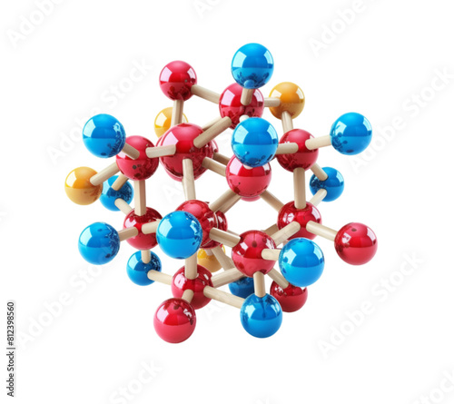 3d render illustration of molecule on transparent background