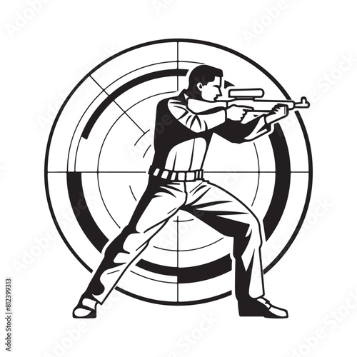 Shooting Club Logo Design Vector on white background