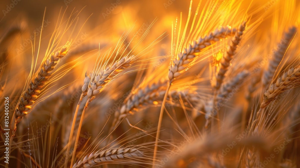 Close up View of Sunlit Wheat Ears Close up View of Sunlit Wheat Ears