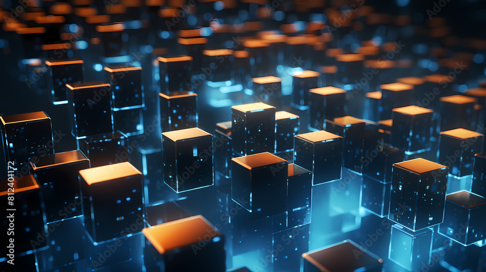 Obraz premium Abstract futuristic background with cube elements