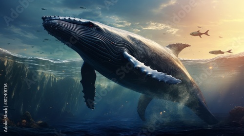 a whale swimming in the ocean