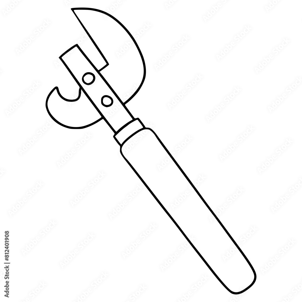 can opener illustration hand drawn outline vector can opener illustration hand drawn outline vector