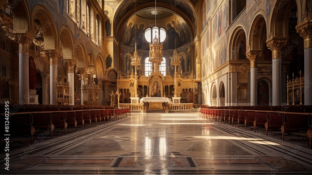 Interior of saint stephen orthodox church in istanbul turkey