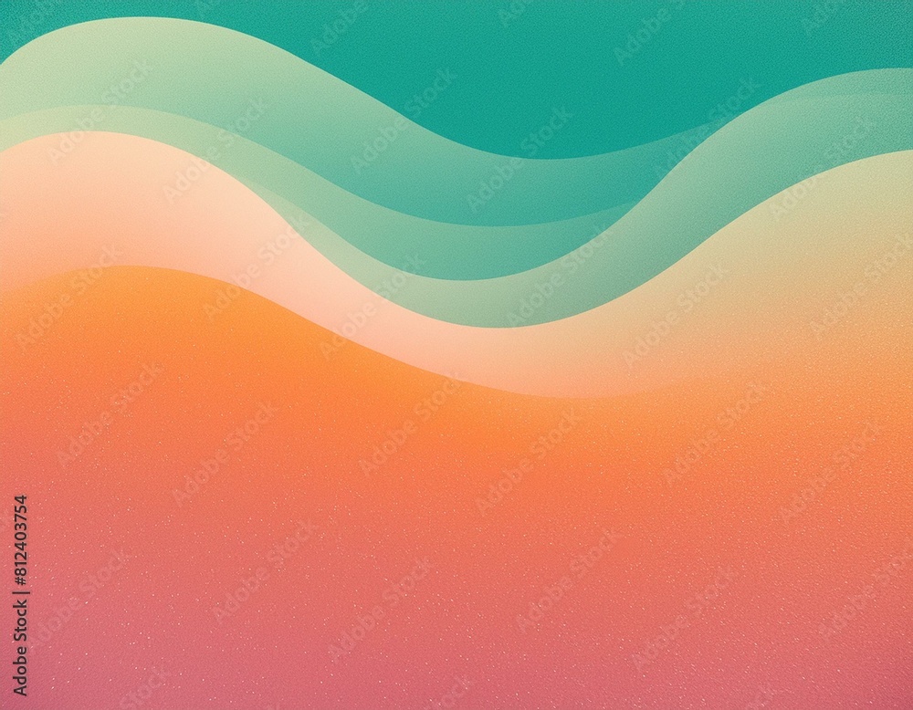 Fototapeta premium Throwback Tides: Orange Teal Green Pink Abstract Wave Pattern