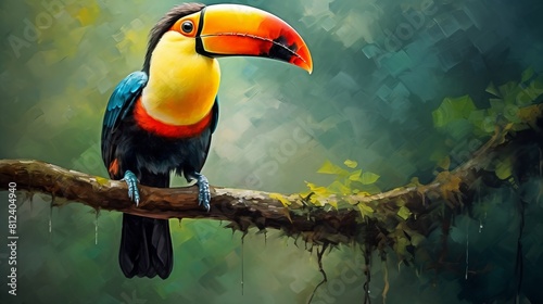 a toucan bird sitting on a branch photo